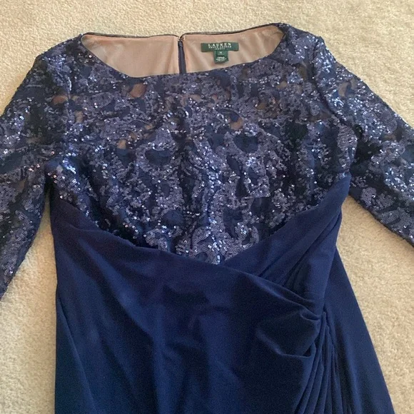 Ralph Lauren size 16 dark blue sequin dress - Picture 12 of 12